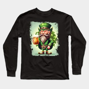 Leprechaun with Beer St Patricks- Irish St Patrick's Day T-Shirt Long Sleeve T-Shirt